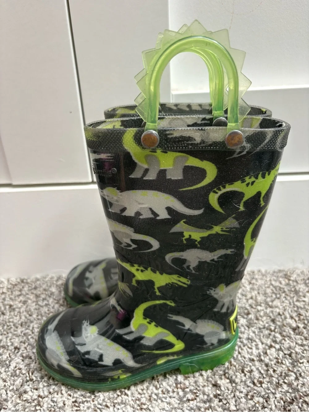 Western Chief Dinosaur Pull On Light Up Boots Size 7c